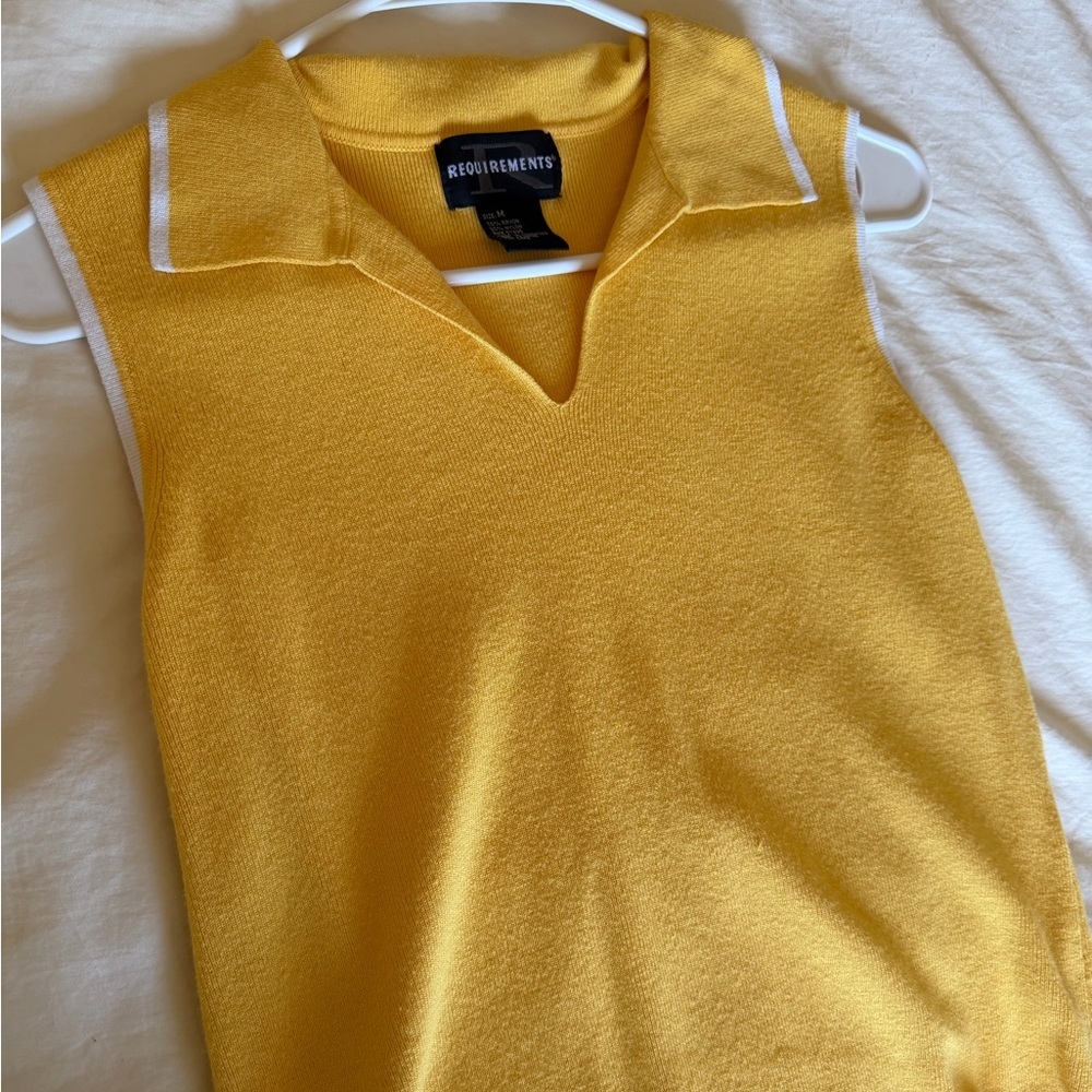 Yellow Collared Knit Tank - Picture 2 of 4